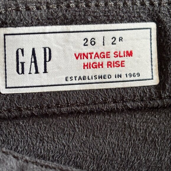 Gap Vintage Slim High Rise Faux Leather Pants Black Women’s Size 26/2r Straight - Picture 8 of 9